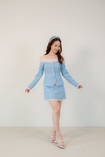 Elise Skirt Set Baby Blue