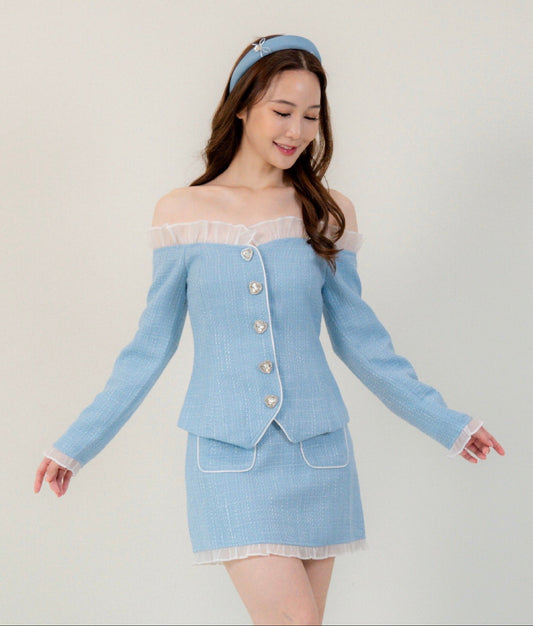 Elise Skirt Set Baby Blue
