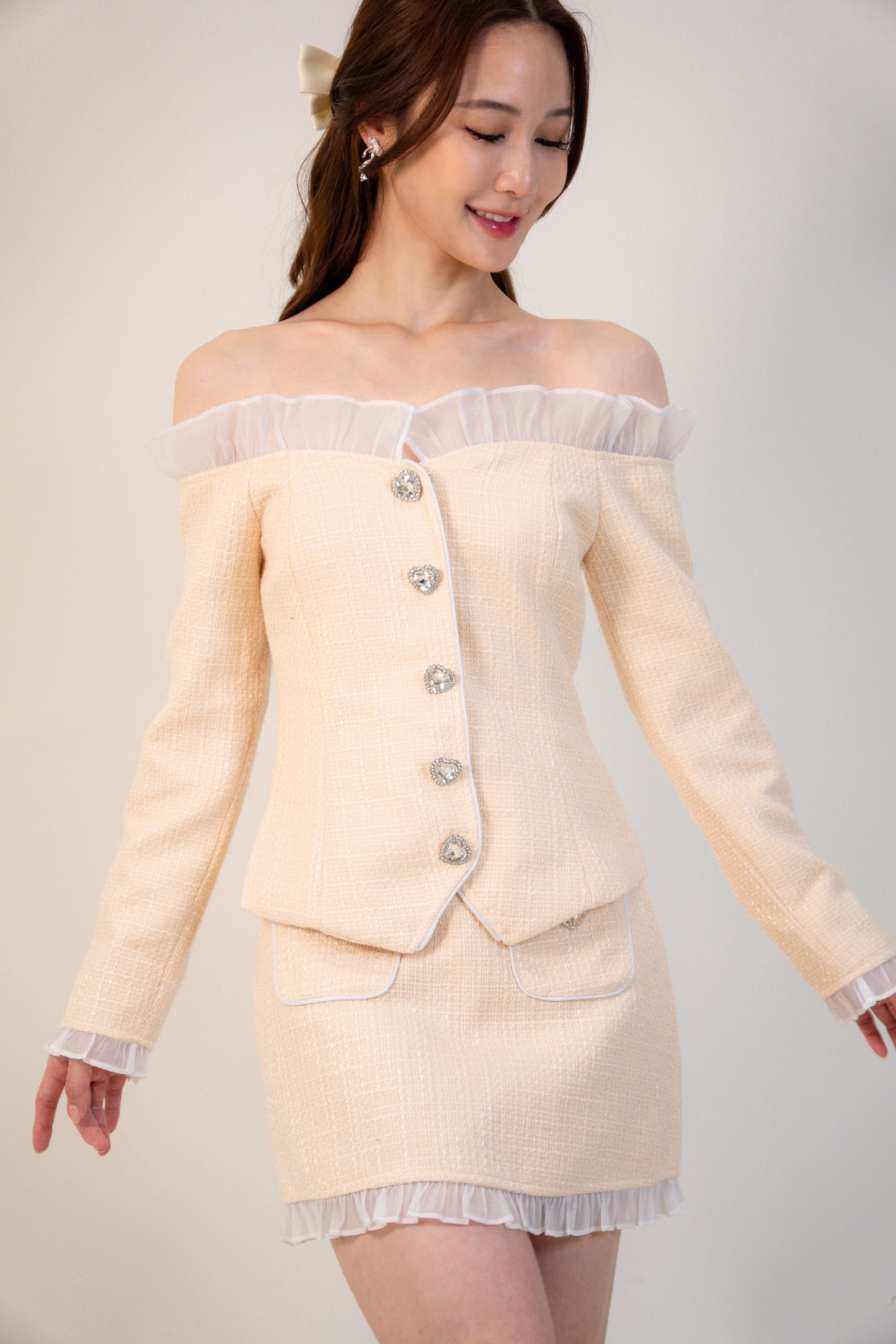 Elise Skirt Set Beige